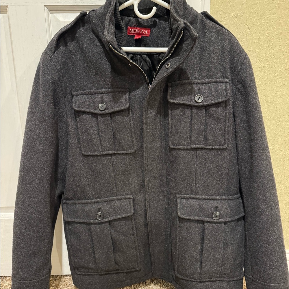 Merona Dark Charcoal Wool-Blend Jacket